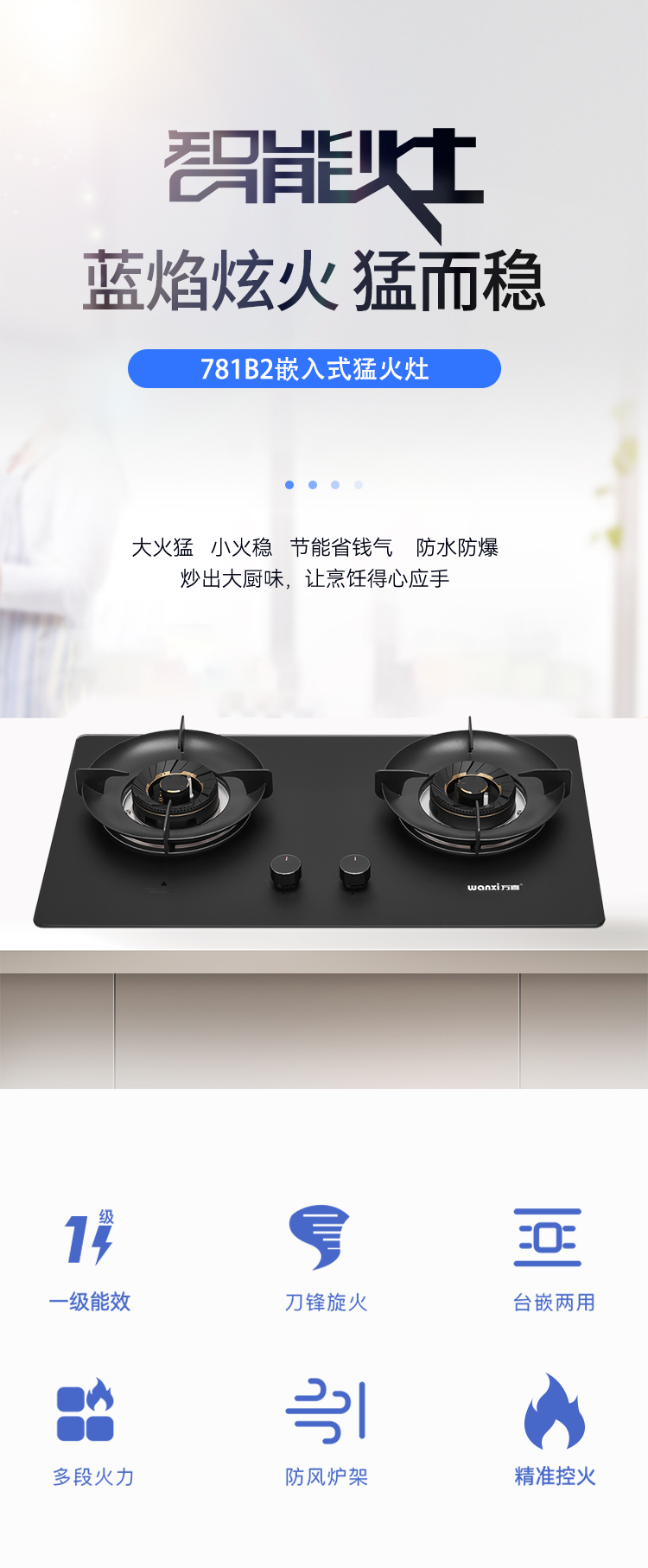 781B2 钢化玻璃面板嵌入式双炉(图1)